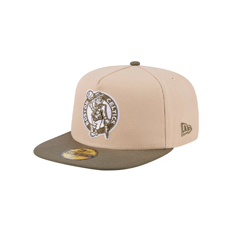 950 New Era Tan Boston Celtics Color Pack Two-Tone 59FIFTY A-Frame Fitted Hat 60699251