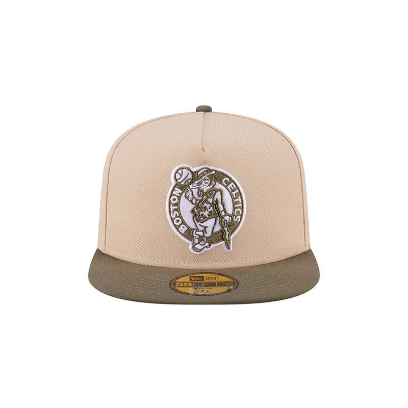 950 New Era Tan Boston Celtics Color Pack Two-Tone 59FIFTY A-Frame Fitted Hat 60699251 - Image 2