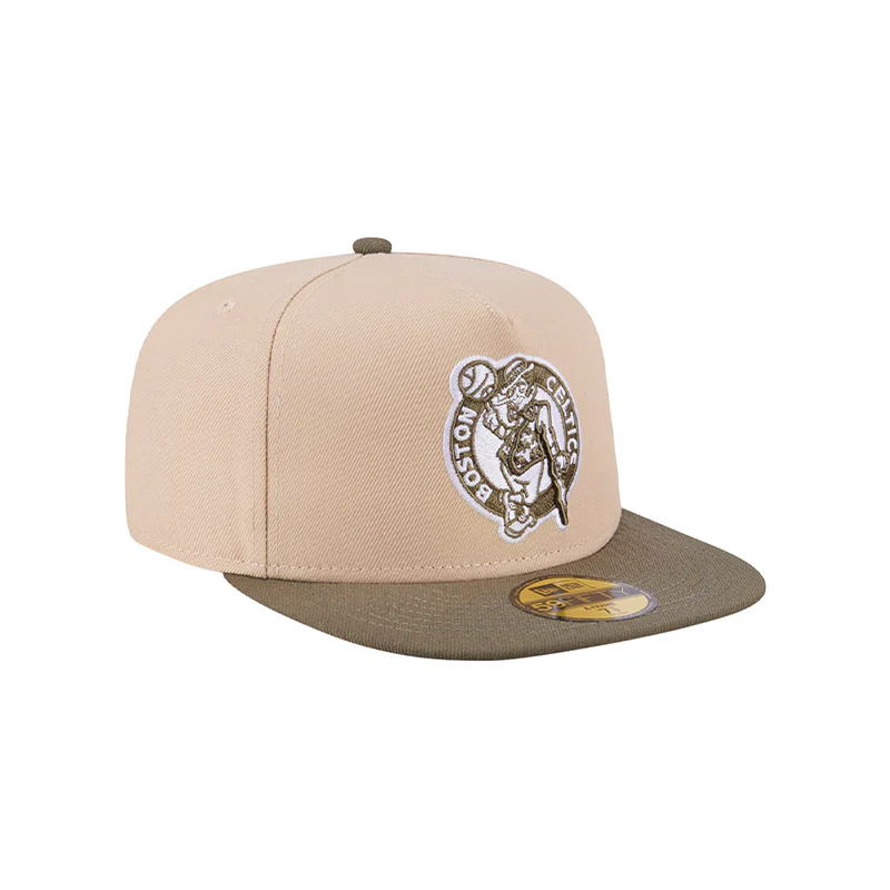 950 New Era Tan Boston Celtics Color Pack Two-Tone 59FIFTY A-Frame Fitted Hat 60699251 - Image 3